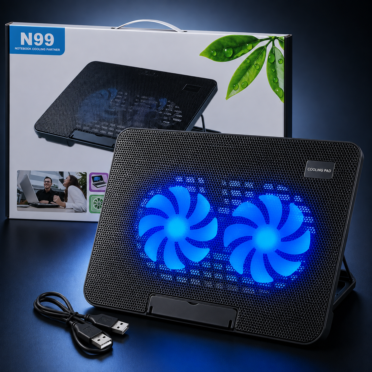 N99 Dual-Fan Laptop Cooling Pad